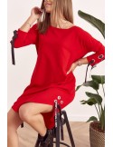 Red dress with ties 1403 - Online store - Boutique